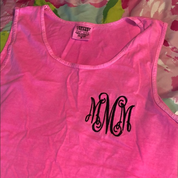 Comfort Colors Tops Mmm Monogrammed Tank Top Poshmark